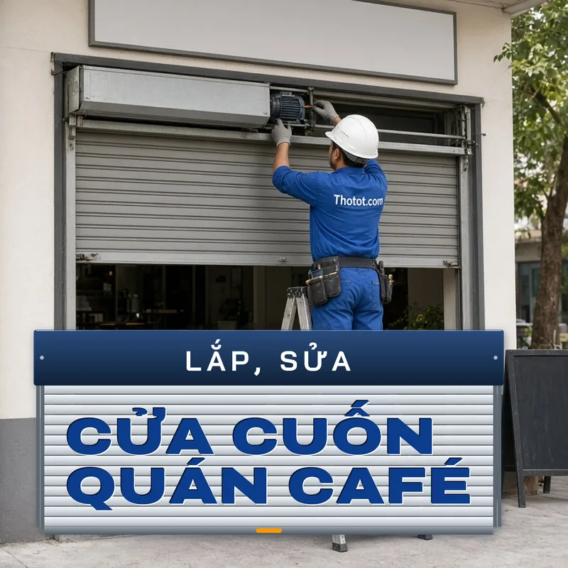 Lắp, sửa cửa cuốn quán café