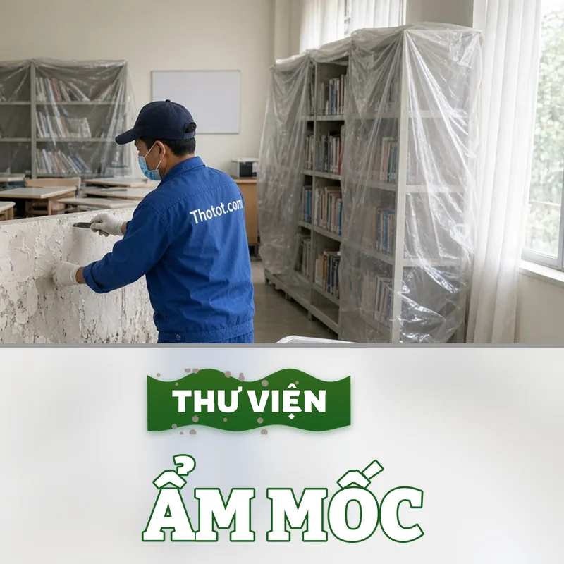 Xử lý thư viện trường học bị ẩm mốc