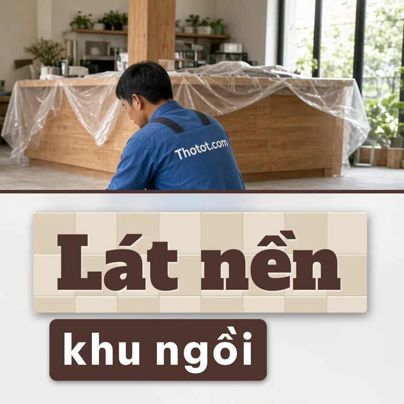 Lát nền khu ngồi trong nhà quán café
