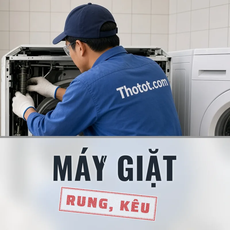 Xử lý máy giặt rung lắc, kêu to