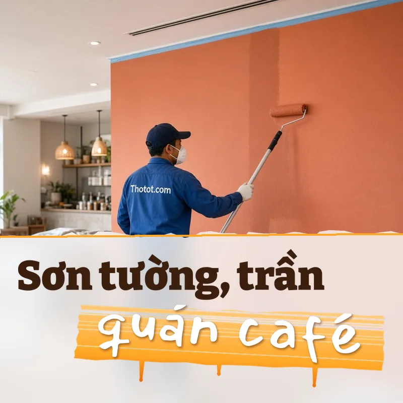 Sơn tường, trần quán café