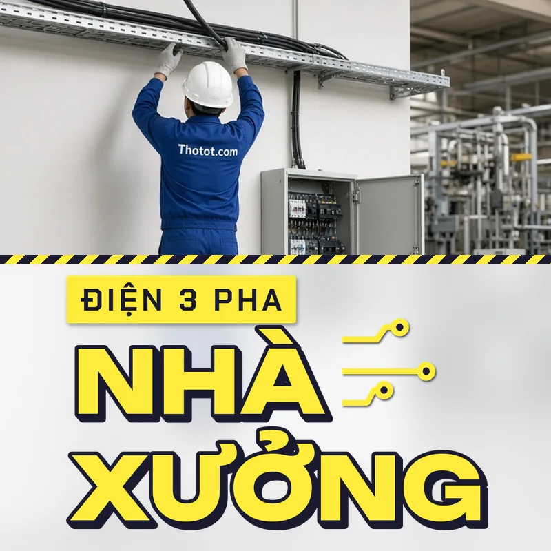 Thi công, sửa đường điện 3 pha nhà xưởng
