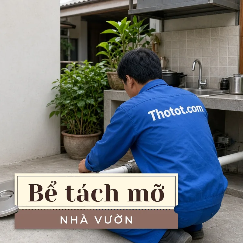 Lắp, sửa bể tách mỡ bếp nhà vườn