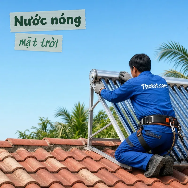 Lắp, sửa máy nước nóng năng lượng mặt trời nhà vườn