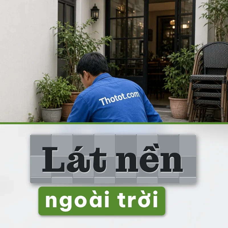 Lát nền khu ngồi ngoài trời quán café