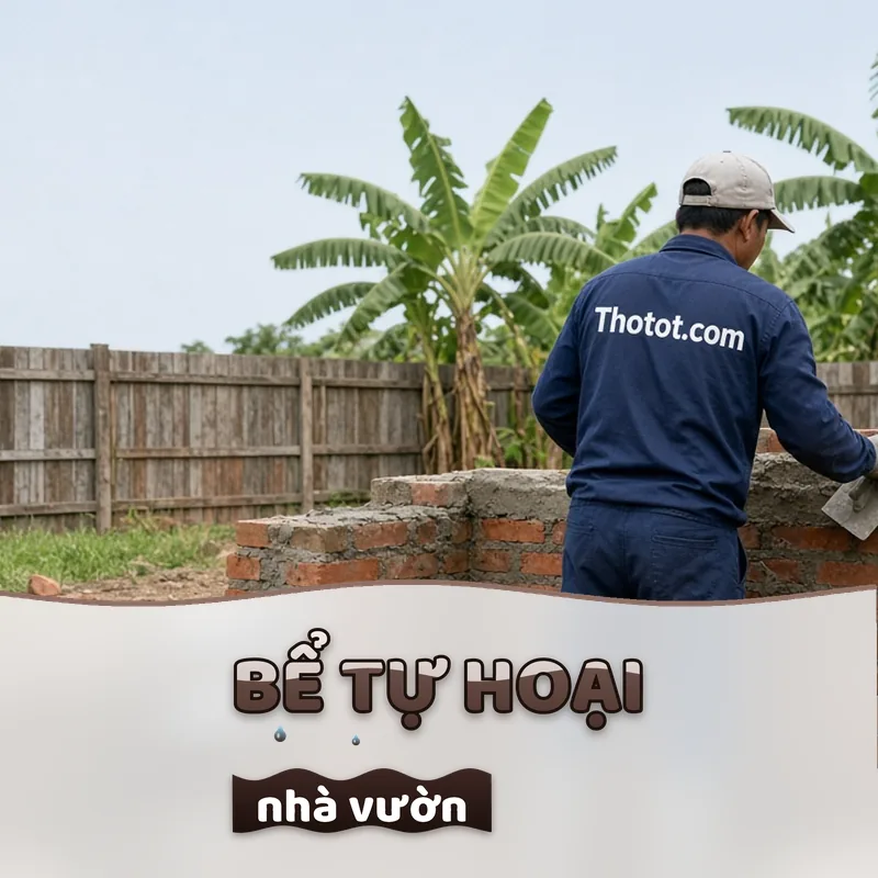 Xây, sửa bể tự hoại nhà vườn