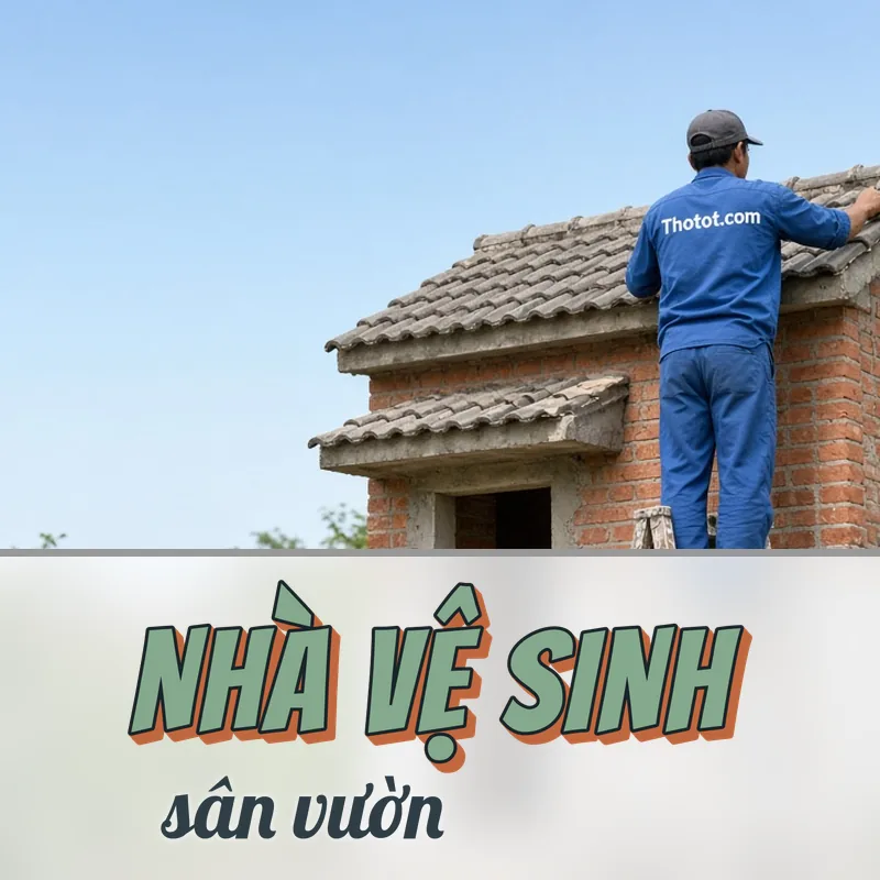Xây nhà vệ sinh phụ nhà vườn
