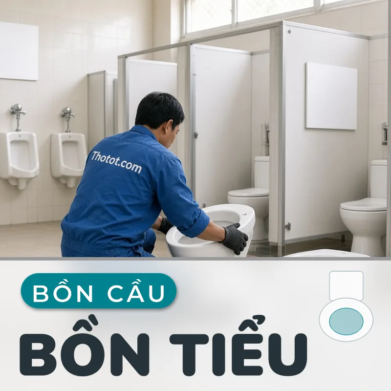 Lắp, sửa bồn cầu, bồn tiểu nhà vệ sinh trường học