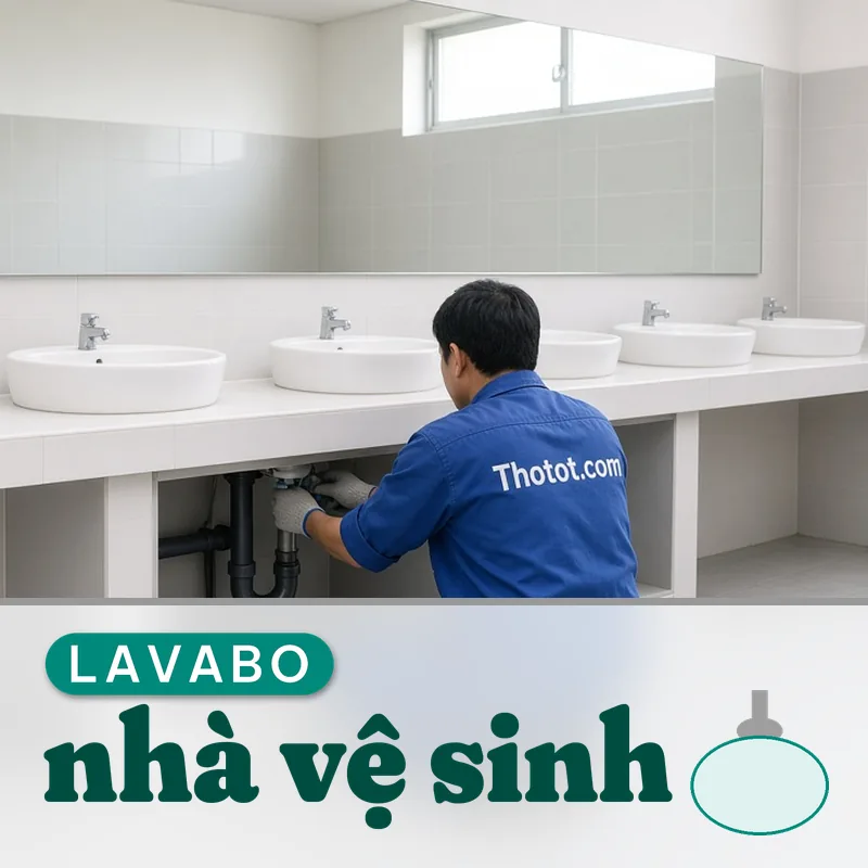 Lắp, sửa lavabo nhà vệ sinh trường học