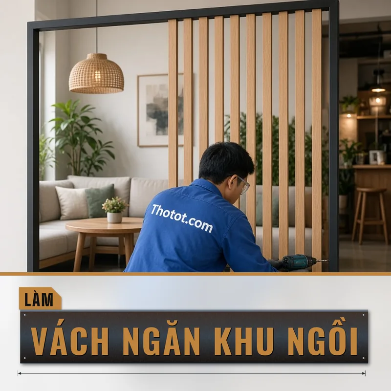 Làm vách ngăn khu ngồi riêng quán café