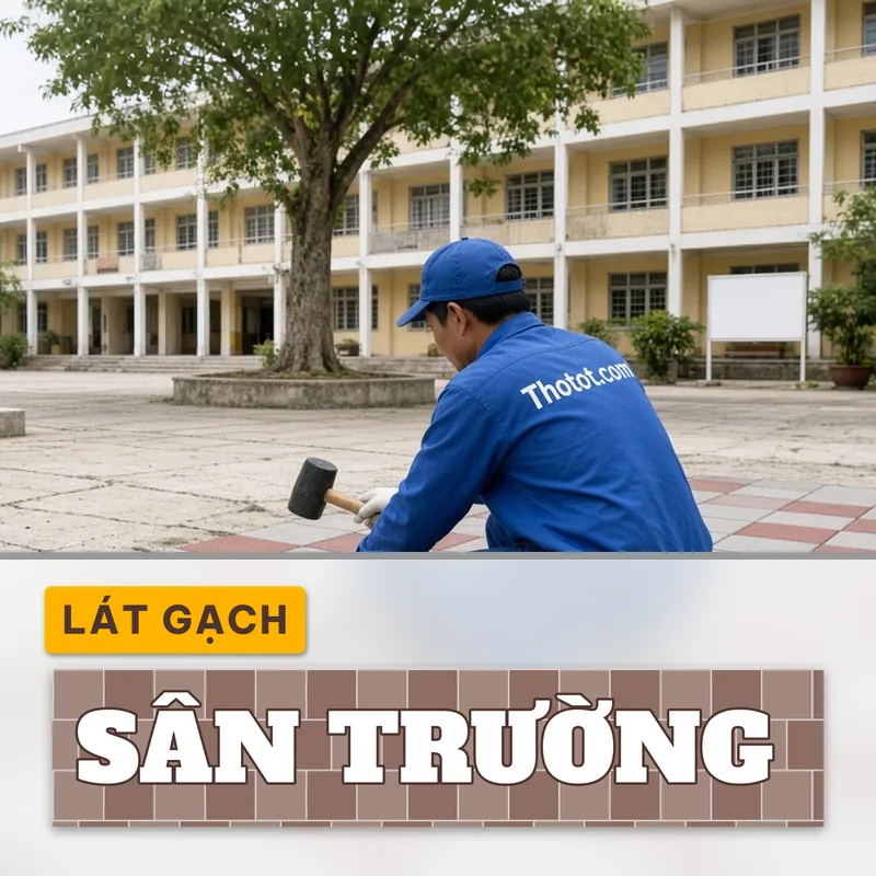 Lát gạch sân trường