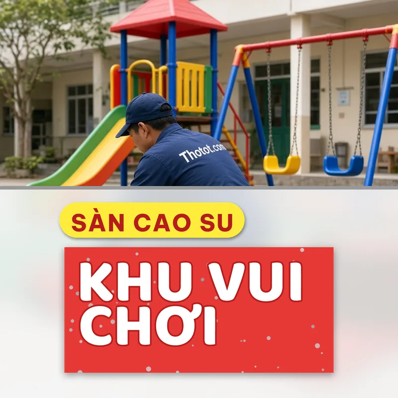 Lát sàn cao su an toàn khu vui chơi trường học