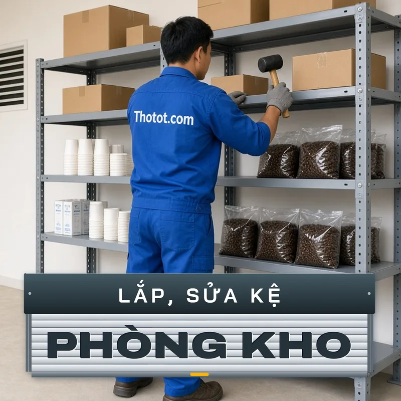 Lắp, sửa kệ phòng kho quán café