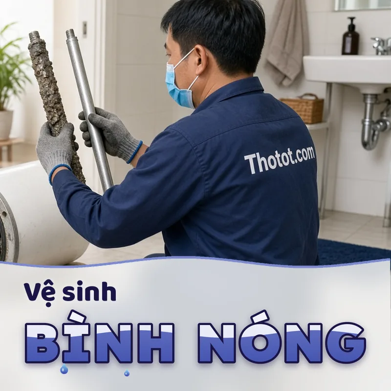 Vệ sinh bình nước nóng, thay thanh magie