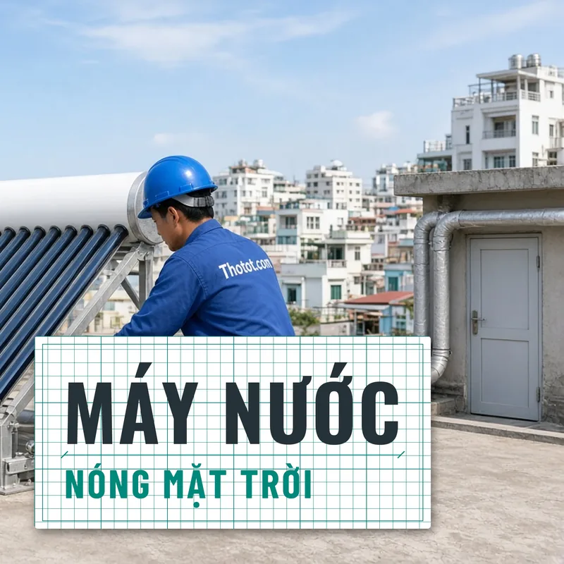 Lắp đặt máy nước nóng năng lượng mặt trời