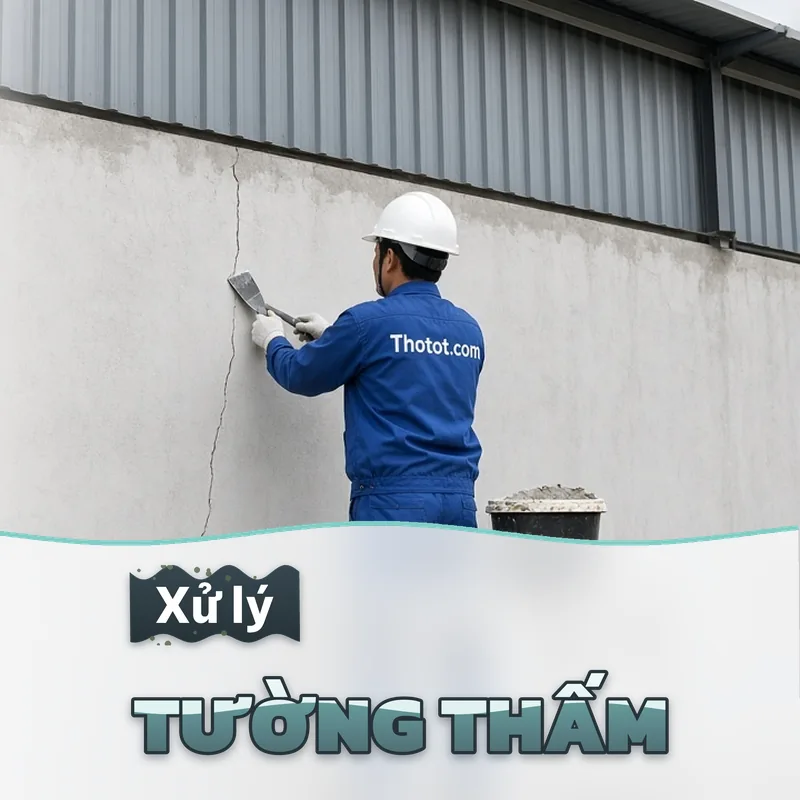 Xử lý tường nhà xưởng bị thấm, nứt