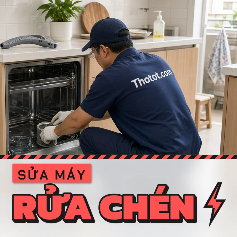 Sửa máy rửa chén không xả nước, báo lỗi