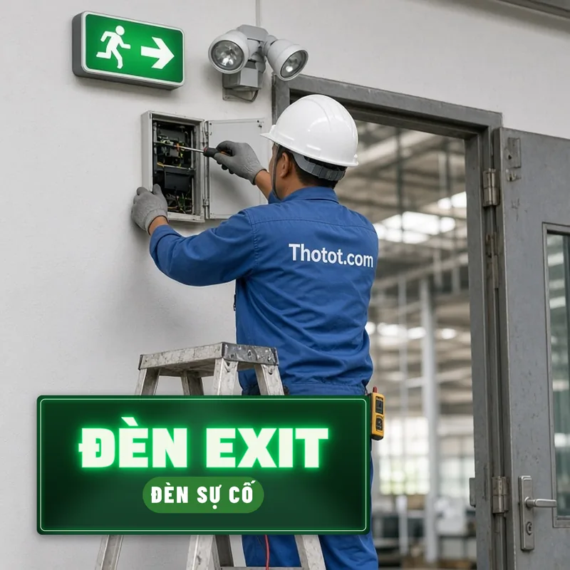 Lắp, sửa đèn exit, đèn sự cố nhà xưởng