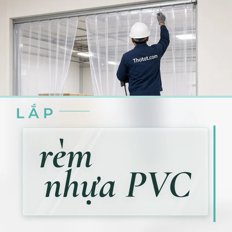 Lắp rèm nhựa PVC khu đóng gói nhà xưởng