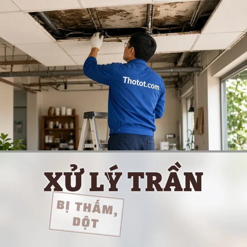 Xử lý trần quán café bị thấm dột