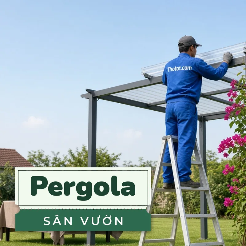 Lắp, sửa pergola sân vườn nhà vườn