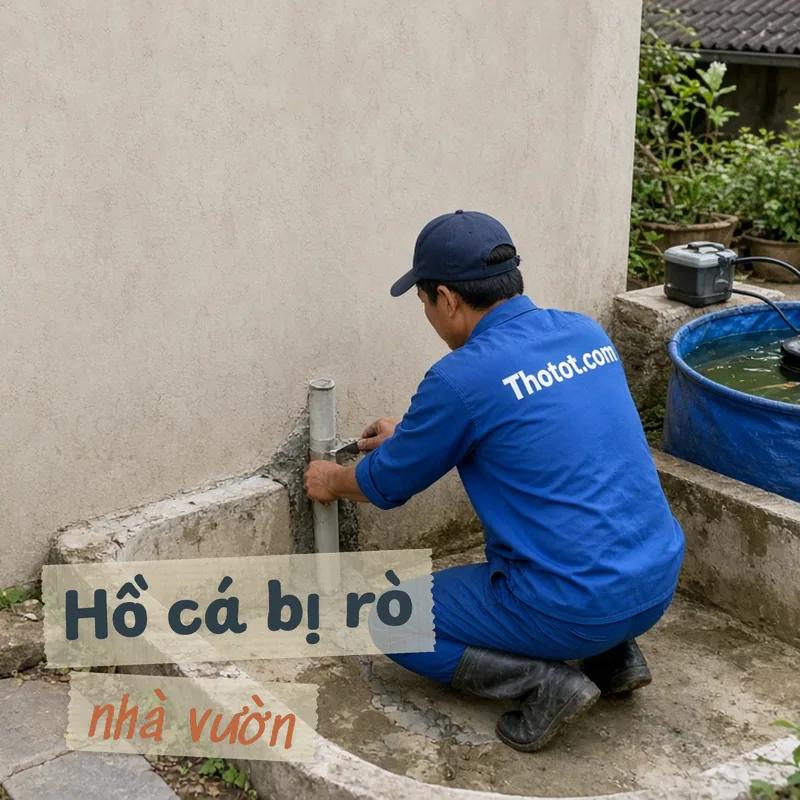 Xử lý hồ cá, tiểu cảnh nhà vườn bị rò nước