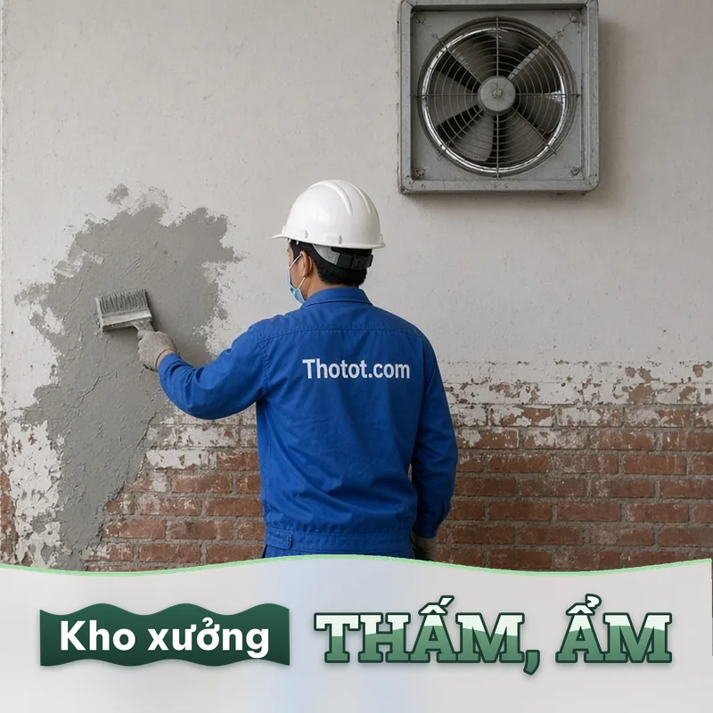 Xử lý kho nguyên vật liệu nhà xưởng bị thấm, ẩm