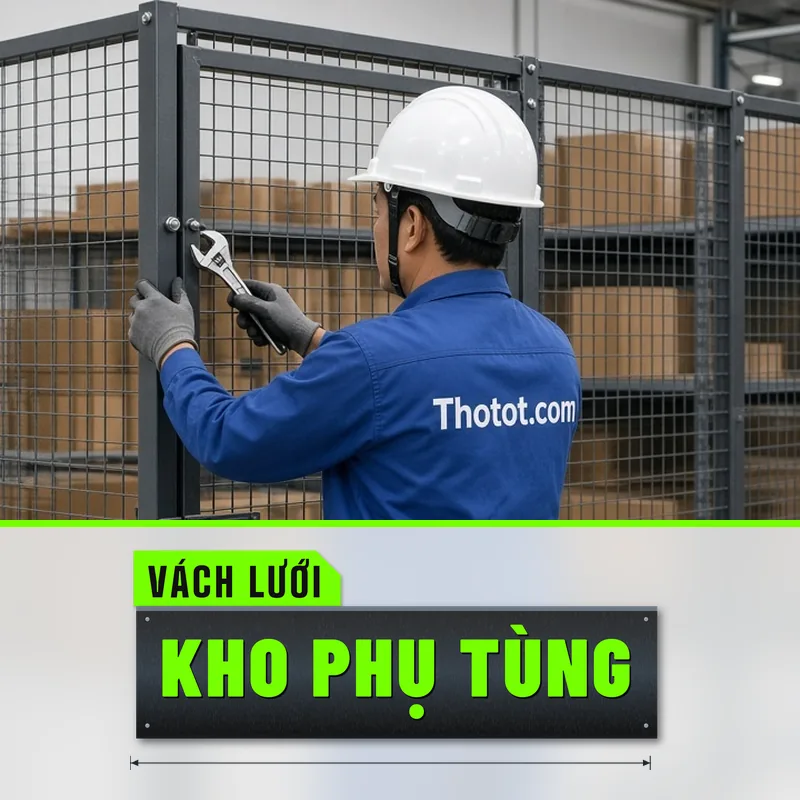 Làm vách lưới, cửa lưới kho phụ tùng nhà xưởng