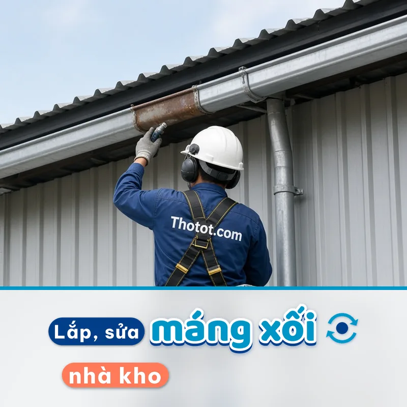 Lắp, sửa máng xối nhà kho