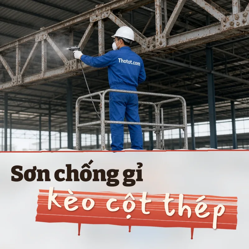 Sơn chống gỉ kèo, cột thép nhà kho