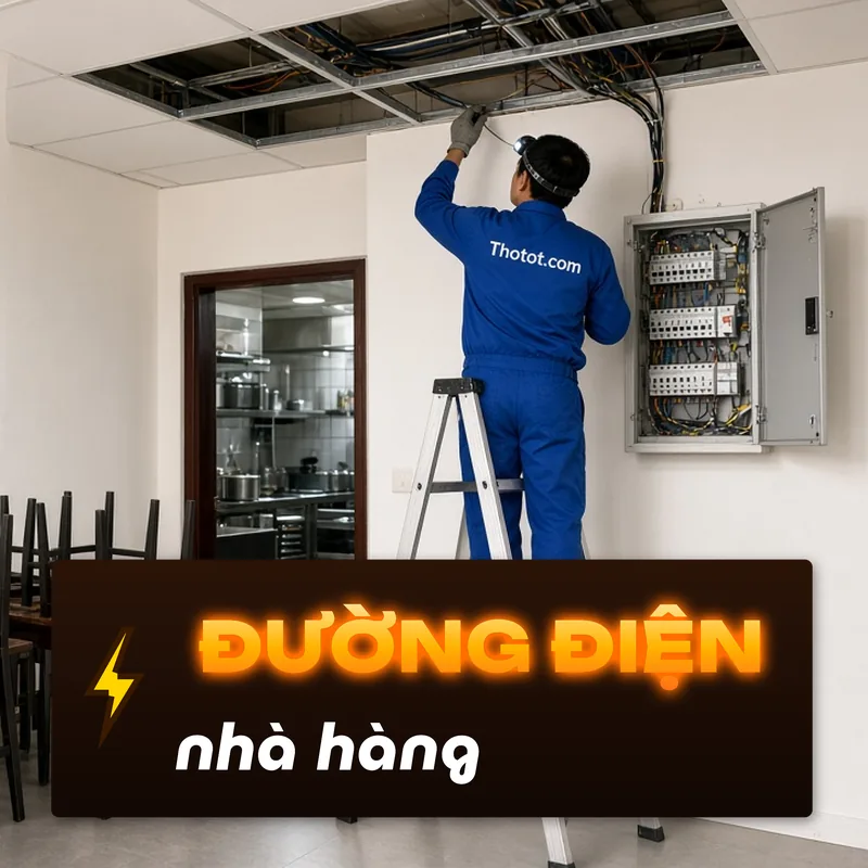 Thi công, sửa đường điện nhà hàng