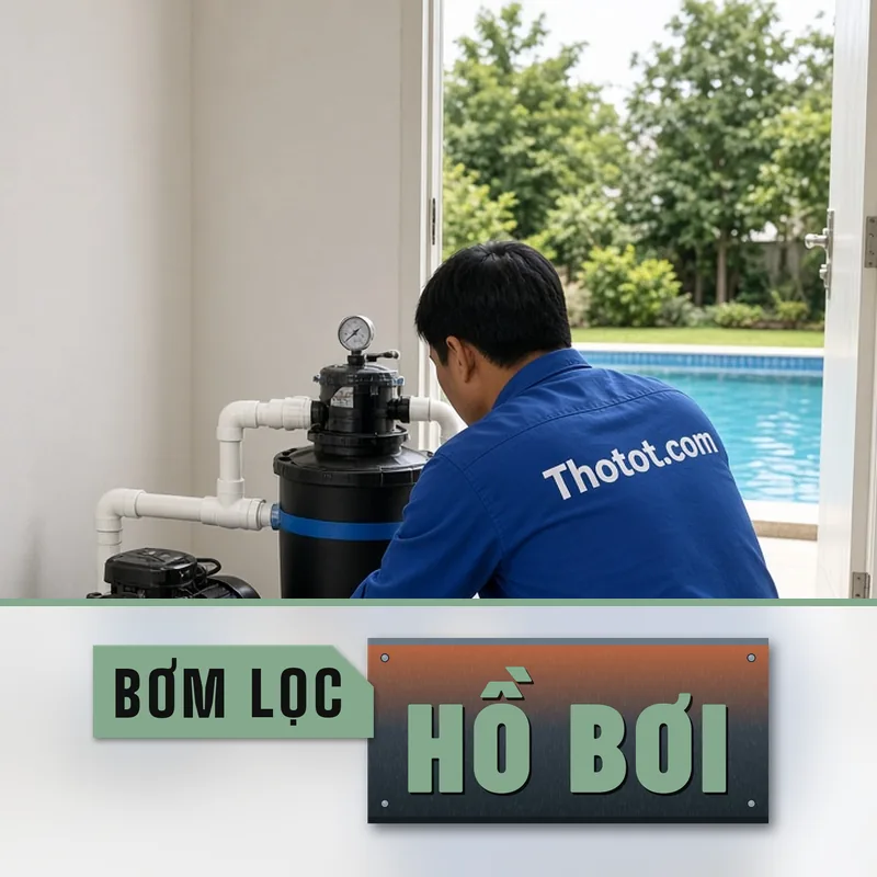 Lắp, sửa máy bơm, bộ lọc hồ bơi nhà vườn