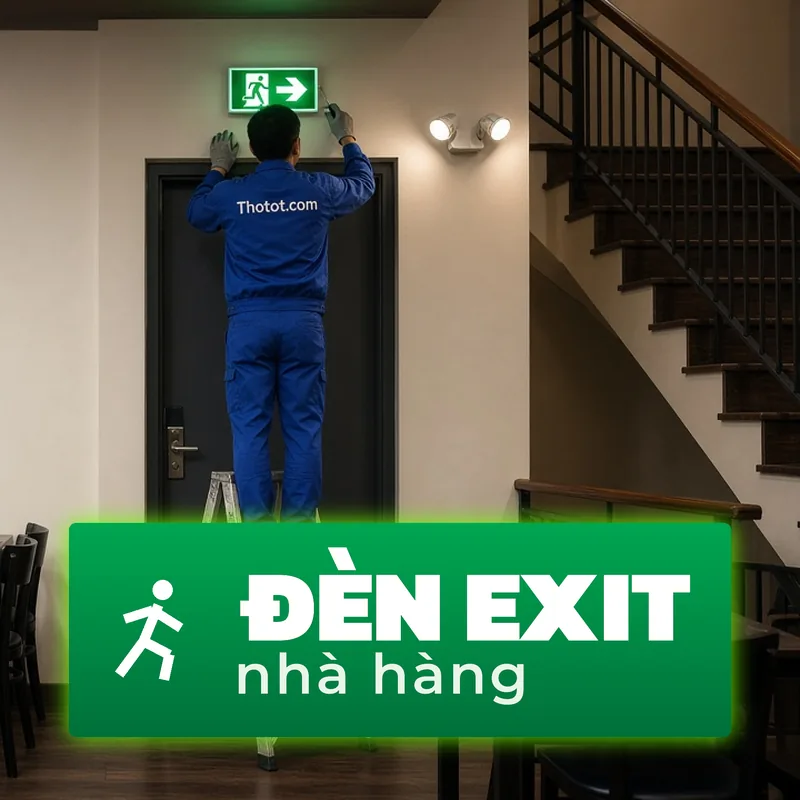 Lắp, sửa đèn exit, đèn sự cố nhà hàng