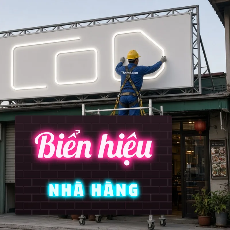 Thi công, sửa biển hiệu nhà hàng