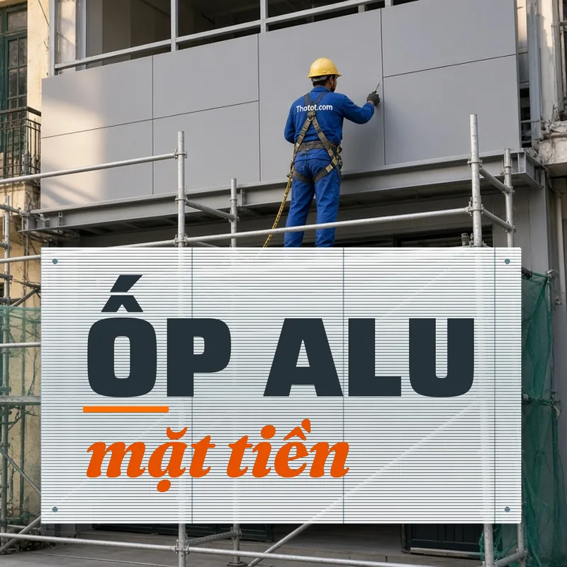 Ốp alu, sơn lại mặt tiền nhà hàng