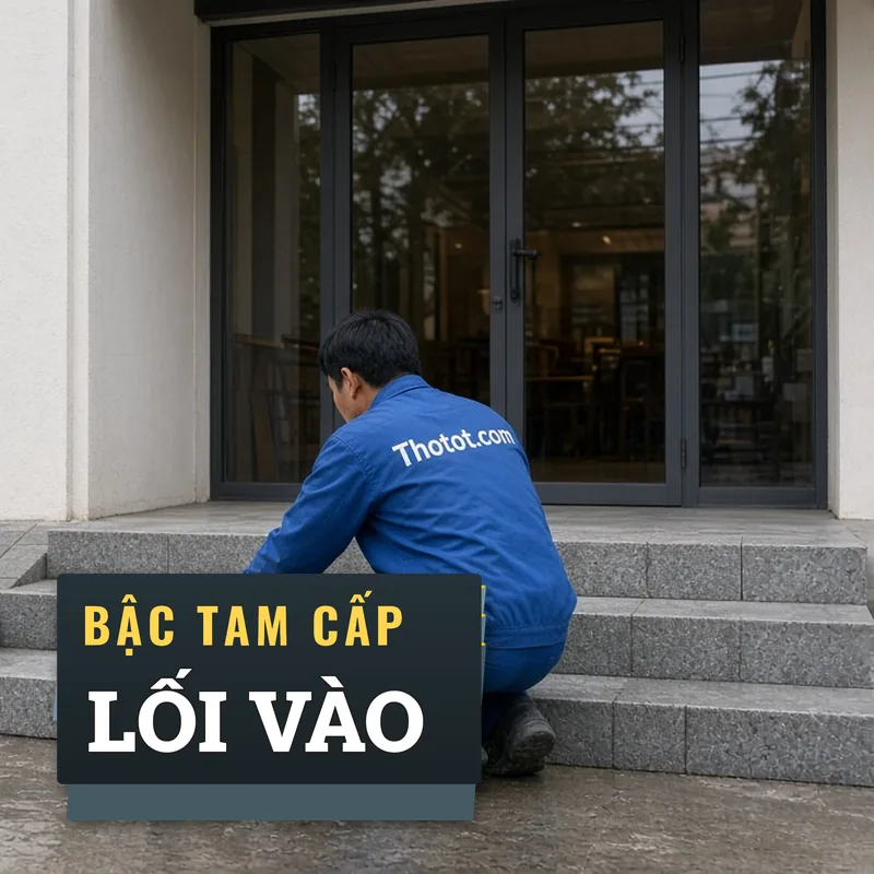 Lát bậc tam cấp, dốc lối vào nhà hàng