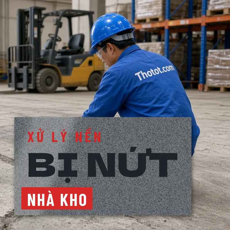 Xử lý nền bê tông nhà kho bị nứt, bong tróc