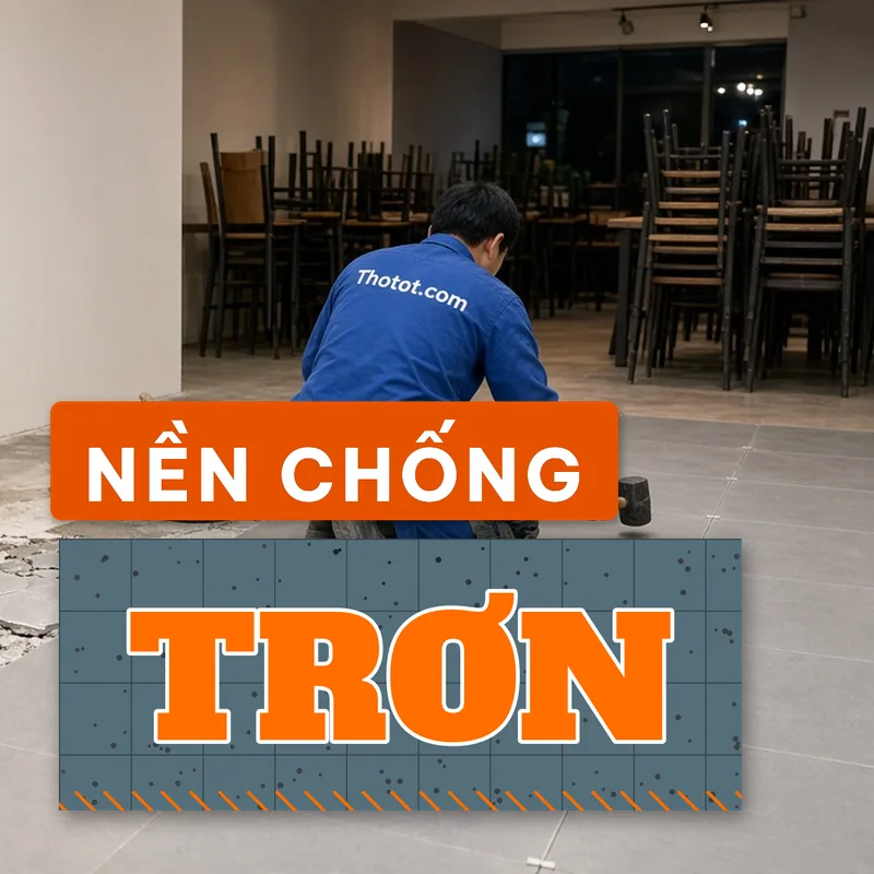 Lát nền chống trơn khu ăn uống nhà hàng