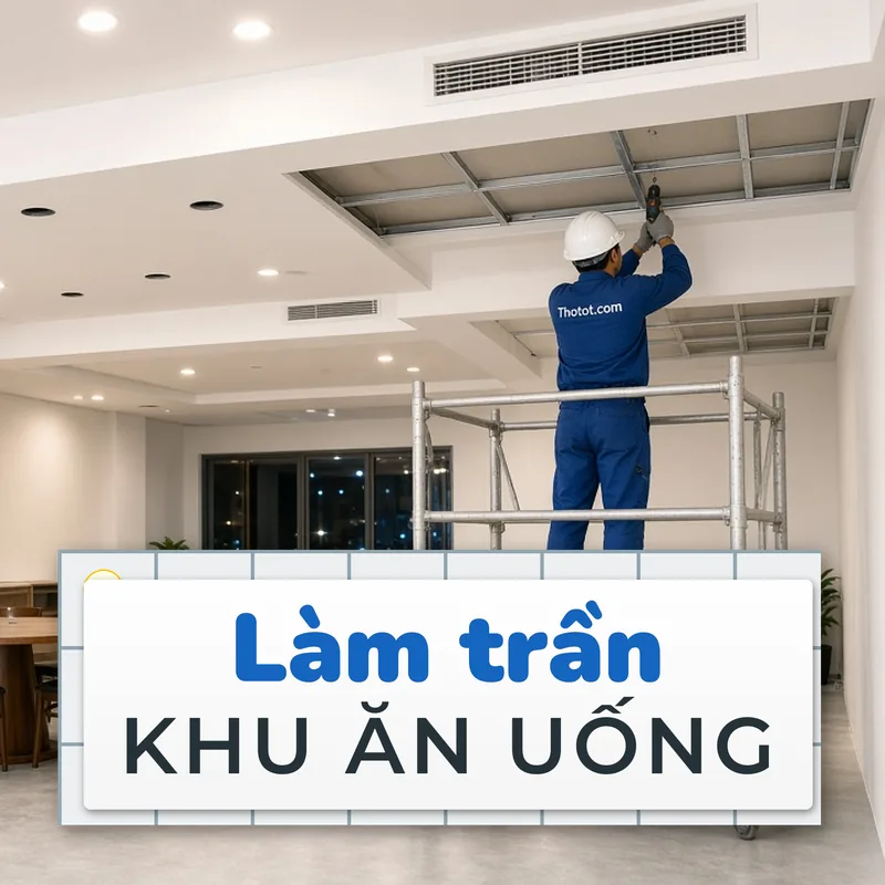 Làm trần khu ăn uống nhà hàng