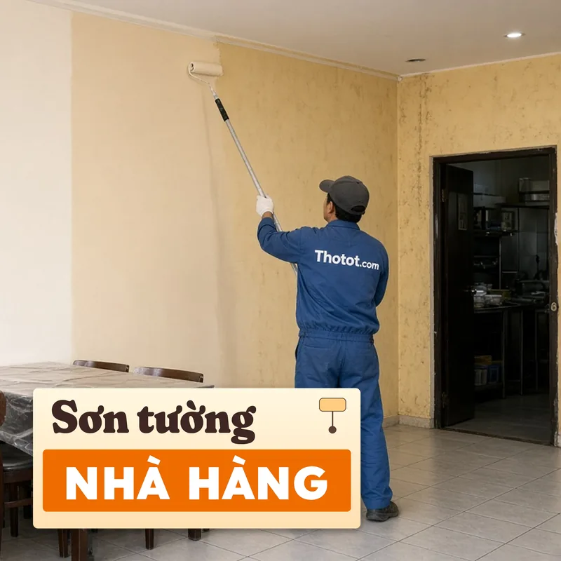 Sơn tường, trần nhà hàng