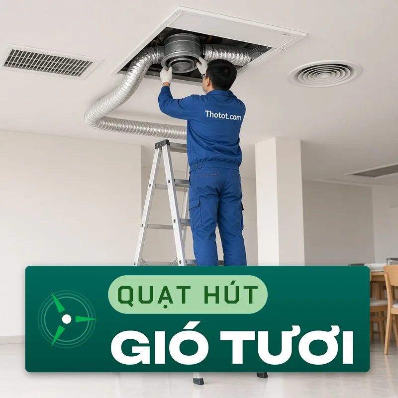 Lắp quạt hút, cấp gió tươi khu ăn uống nhà hàng