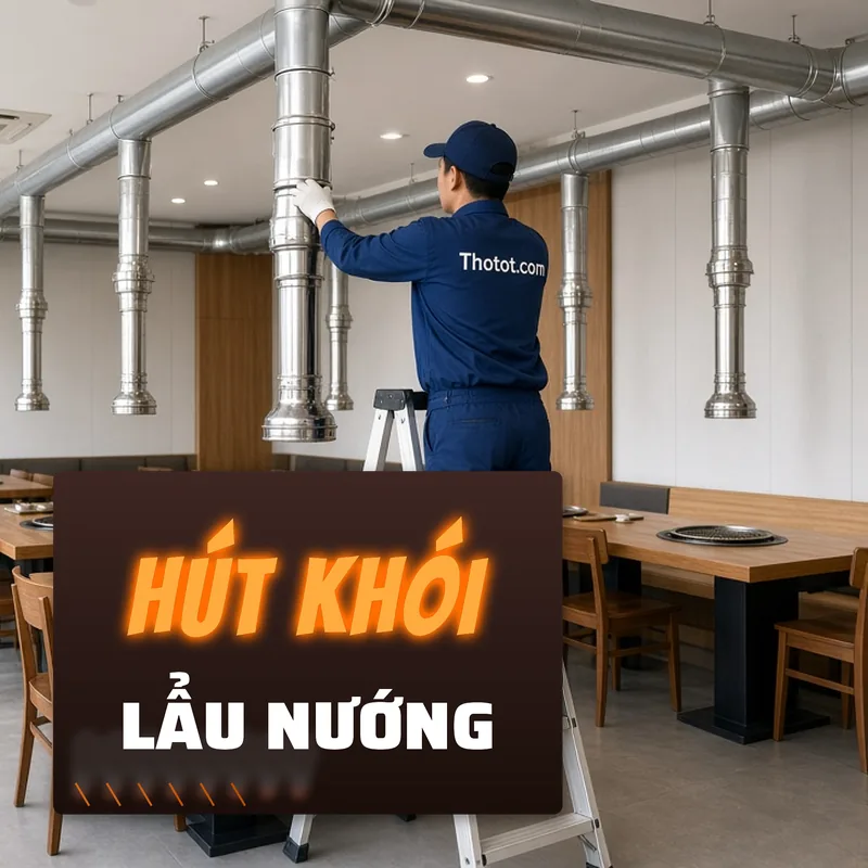 Lắp, sửa ống hút khói bàn lẩu nướng
