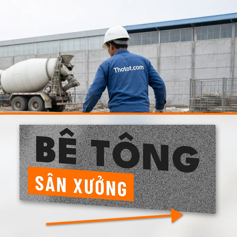 Đổ bê tông, sửa nền sân xưởng