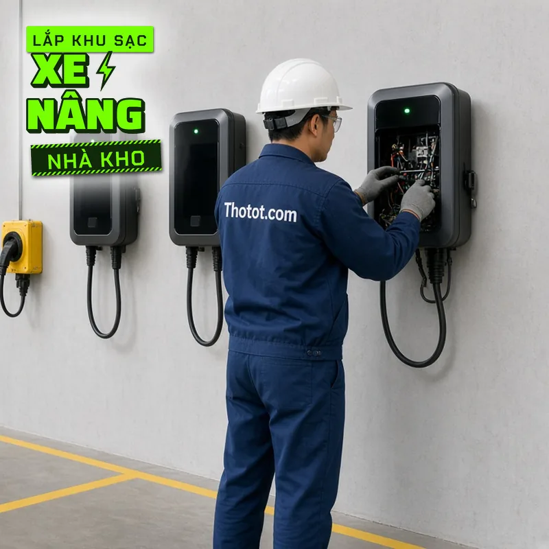 Lắp khu sạc xe nâng nhà kho