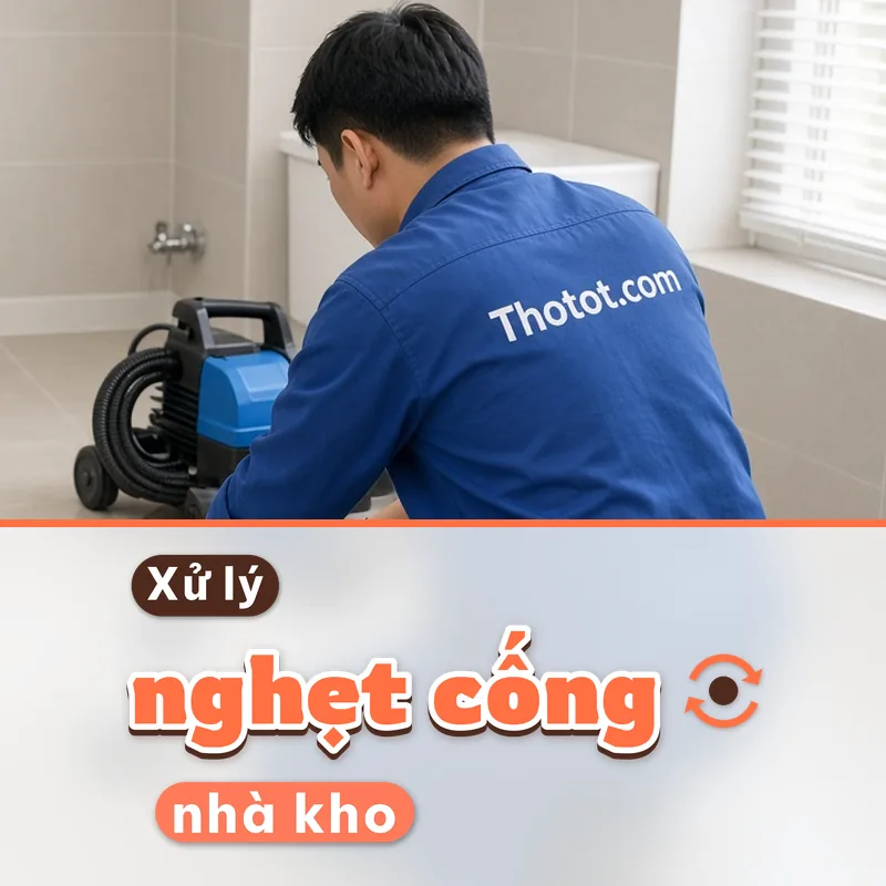 Xử lý nghẹt cống nhà vệ sinh nhà kho