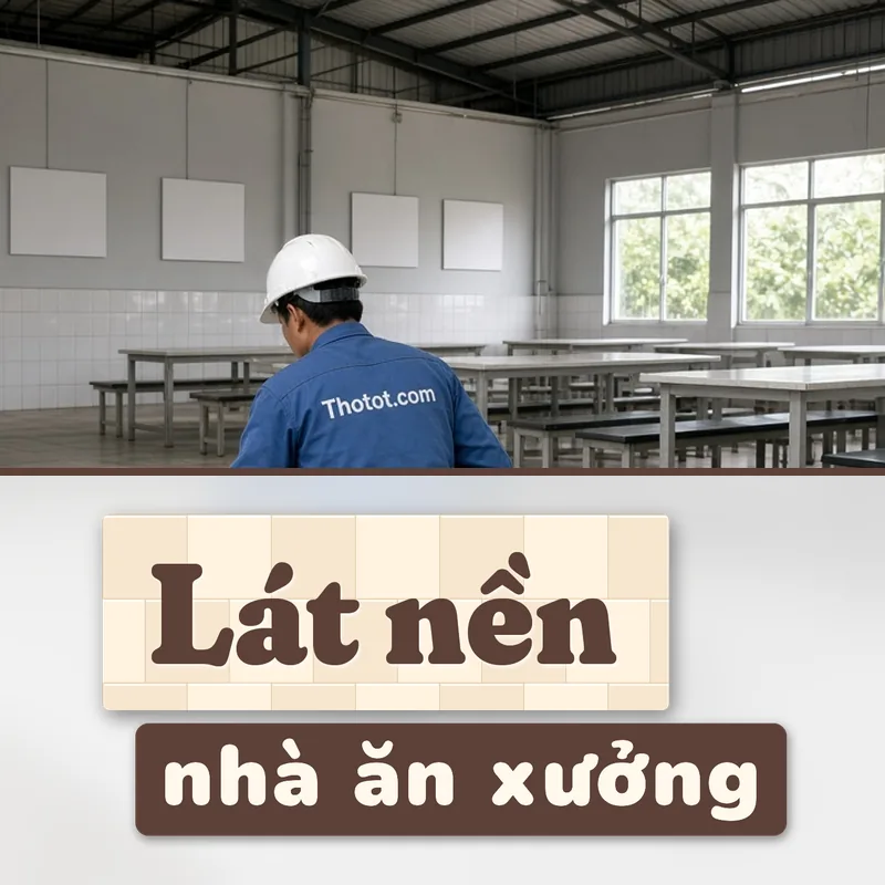 Lát nền, ốp tường khu ăn uống nhà xưởng