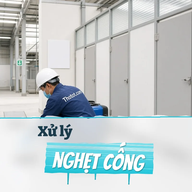 Xử lý nghẹt cống, mùi hôi nhà vệ sinh nhà xưởng