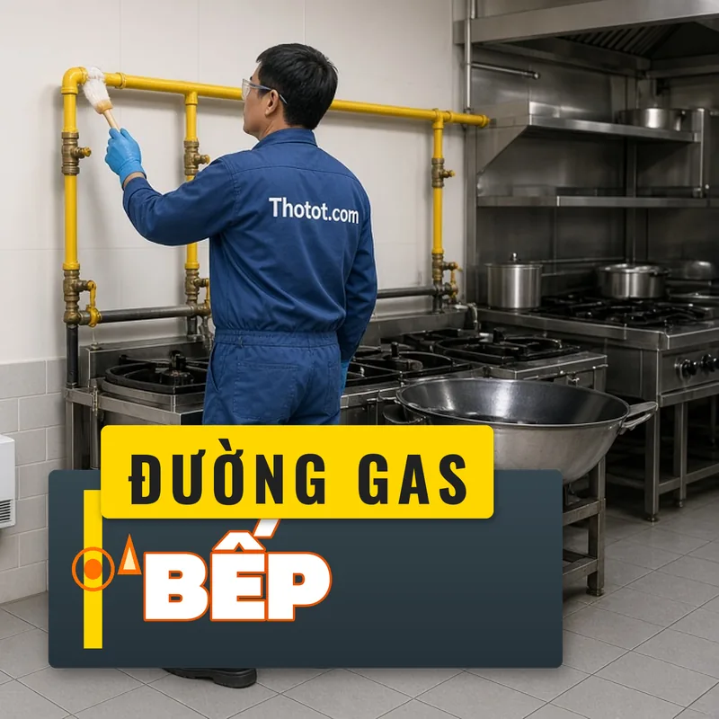 Lắp, sửa đường gas bếp công nghiệp nhà hàng