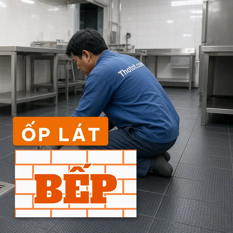 Ốp lát chống trơn bếp nhà hàng