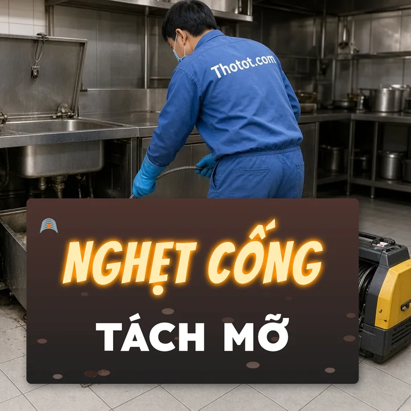 Xử lý nghẹt cống, bể tách mỡ bếp nhà hàng